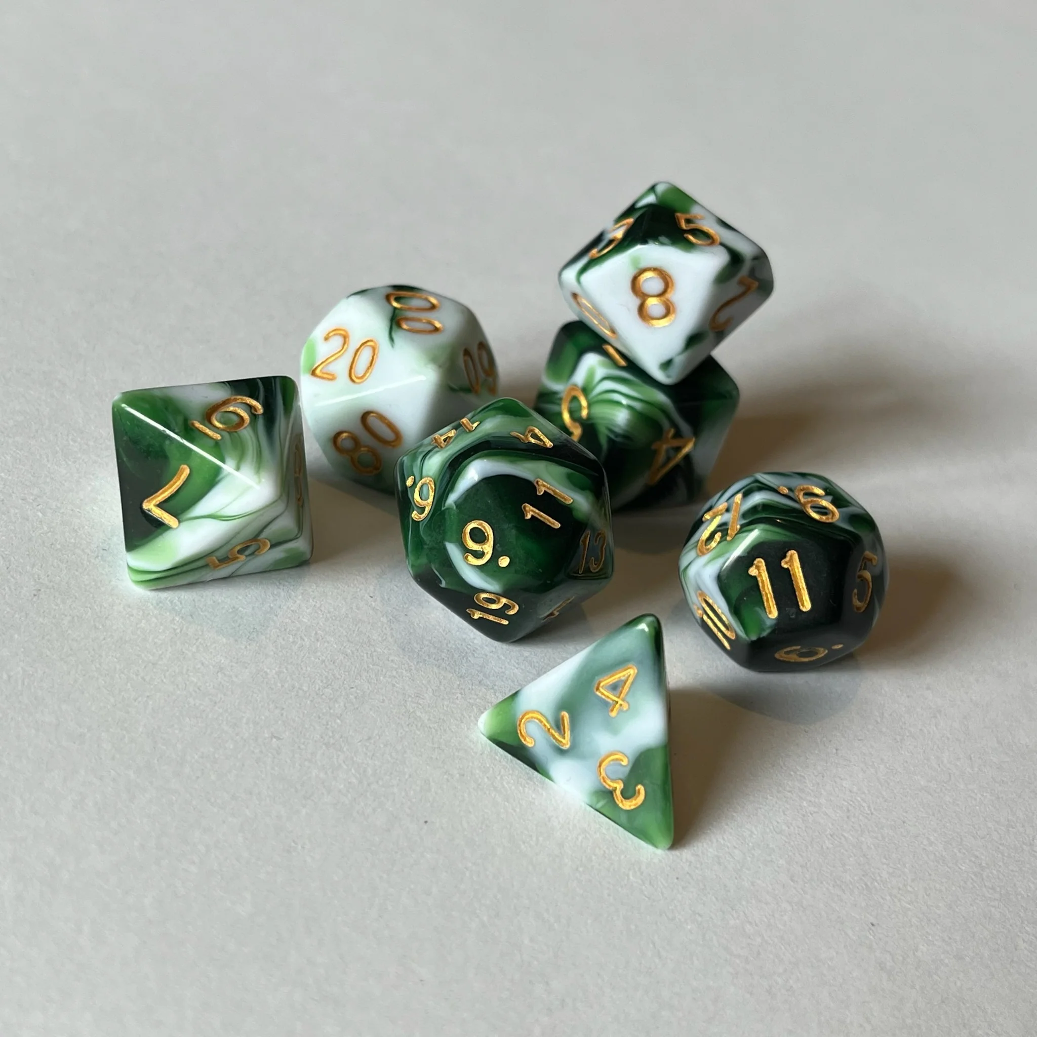 Marbled Green - Dice Set - Image 3