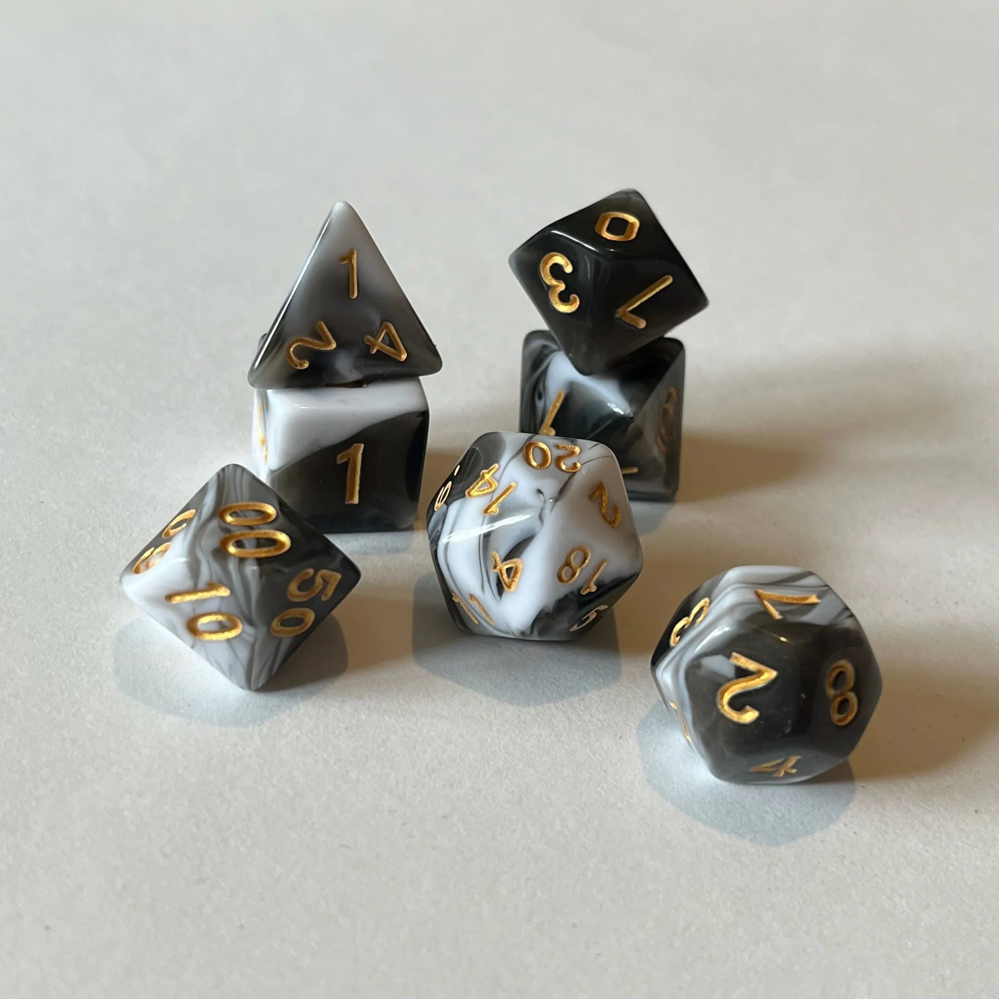Marbled Black - Dice Set - Image 3