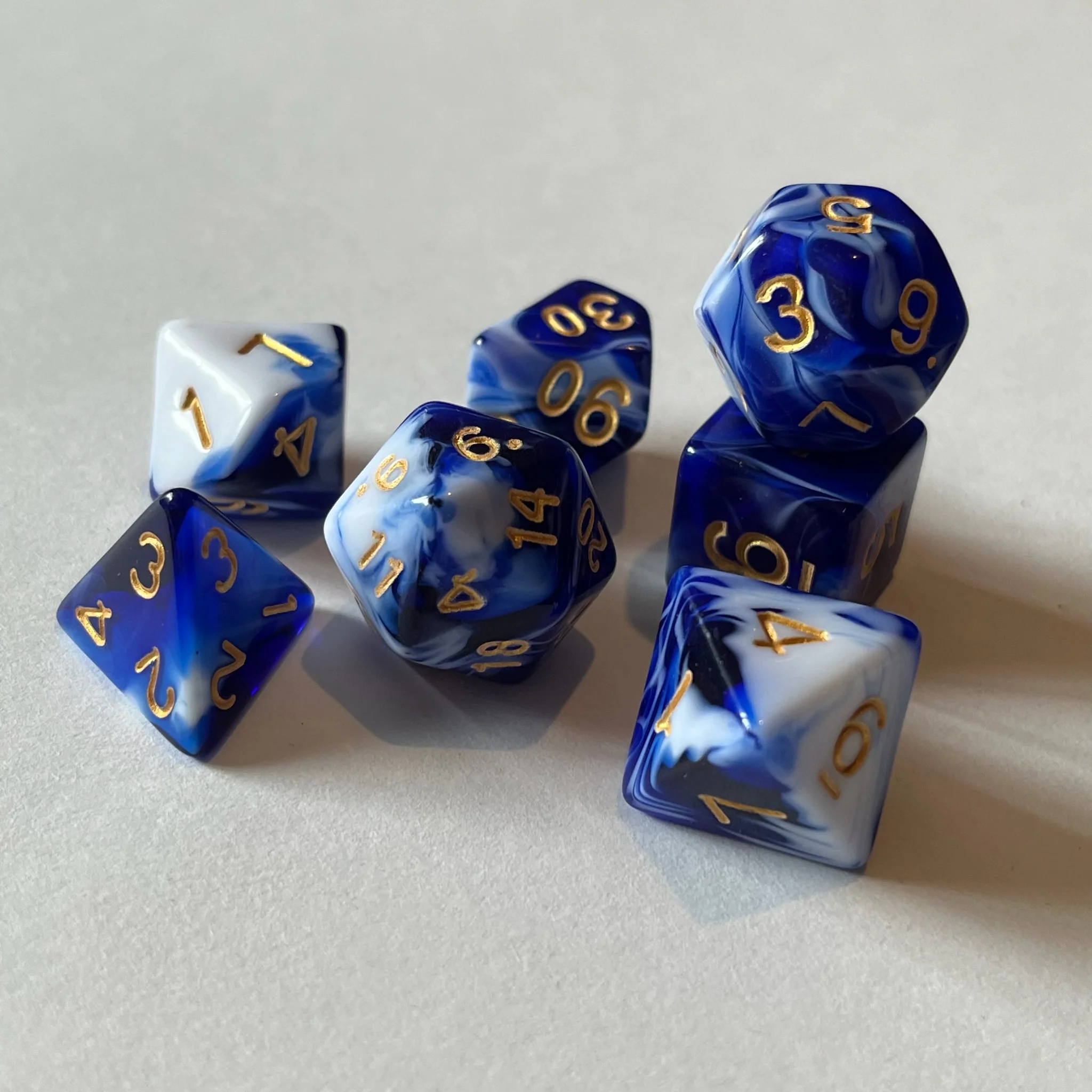 Marbled Blue - Dice Set - Image 3